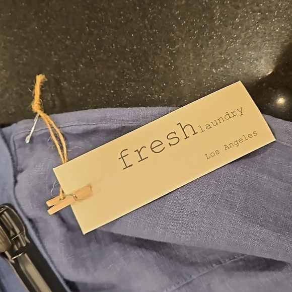 💕FRESH LAUNDRY💕 Linen Foldover Pants ~ 100% Linen Blue XL NWT - Picture 6 of 14